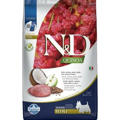 N&D Quinoa Dog Senior Lamb Green Apple and Coconut Mini 5 kg