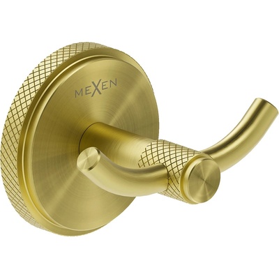 Mexen Gravo двойна закачалка за кърпи, златна четка - 70A93012-55 (70A93012-55)