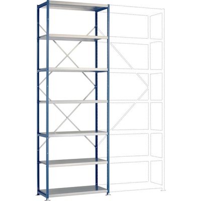 Manuflex RP1622.0001 Zasúvacia polica Základné prevedenie Planoflex so 7 policami, (š x v x h) 97 x 3 x 40 cm, ocel, kov