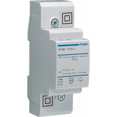 Hager Zvonkový transformátor 230/8-12VAC 4VA ST301
