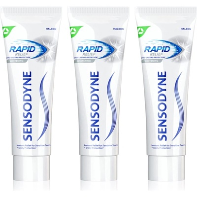 Sensodyne Rapid Whitening избелваща паста за зъби за чувствителни зъби 3x75ml
