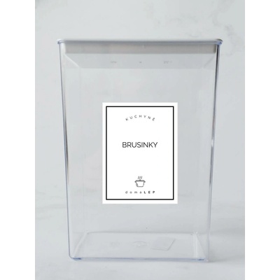 DomaLEP BRUSINKY bílá samolepka na dózu základní písmo 6 x 8 cm