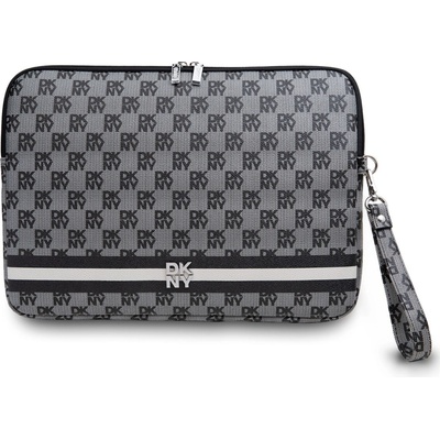 DKNY PU Leather Checkered Pattern and Stripe Obal na Notebook 15/16" Black DKCS16PVSHLK
