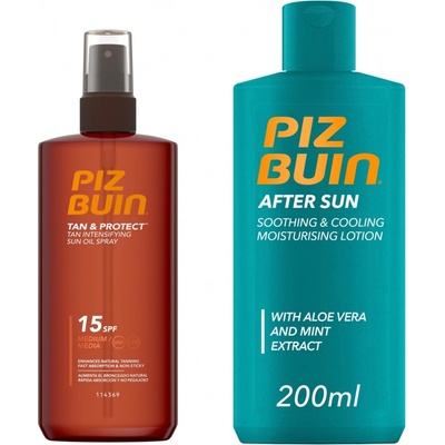 Piz Buin Set I: - Sprej SPF 15 150 ml + mléko po opalování 200 ml
