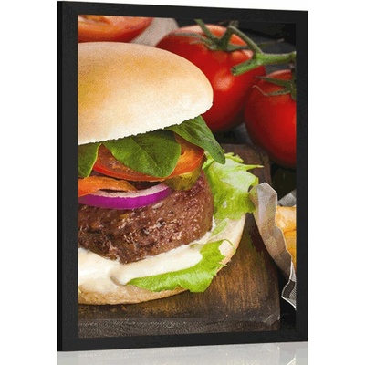 Plakát americký hamburger - 20x30 black