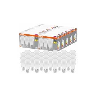 OSRAM LED Base Classic A, in bulb shape with E27 base, not dimmable, replaces 100 watts, matt, warm white - 2700 Kelvin, 10 x pack of 3 - 4058075819429