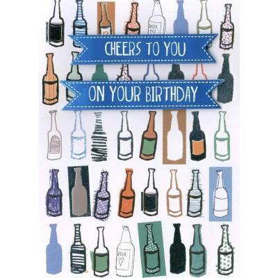 Narozeninové přání lahve Cheers to you on your birthday