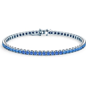 SAVICKI Тенис гривна Luminy 3, 0 мм: бяло злато, сини сапфири