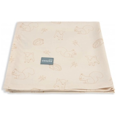 Sleepee Bambusová deka šátek Bamboo 3v1 Vintage Animals Cream