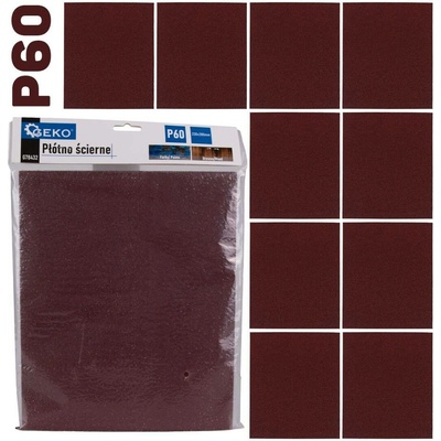 Brusný list 230×280 mm P60 – brusné plátno Geko (balení 10 ks)