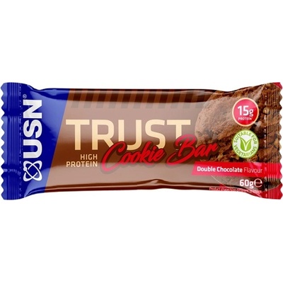 USN Trust Cookie Bars Double Chocolate, 1x60 Grams/12 bars box/