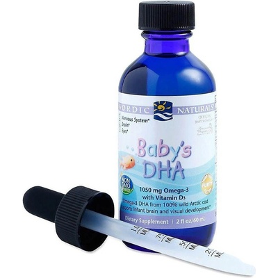 Nordic Naturals Omega-3 s vitamínom D pre dojčatá detská Dha s vitamínom D3 1050 mg Bez príchute 60 ml