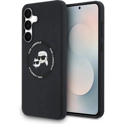 KARL LAGERFELD Силиконов калъф Karl Lagerfeld с MagSafe Heads и главите на Karl & Choupette за Samsung Galaxy S25 FE - черен (3666339572174)