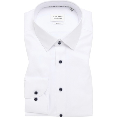 Eterna pánska košeľa so štruktúrou slim fit biela