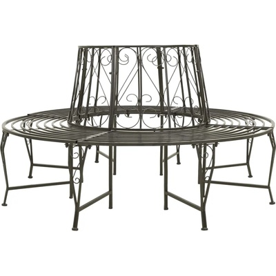 vidaXL Градинска пейка за около дърво, 160 см, стомана (313033)
