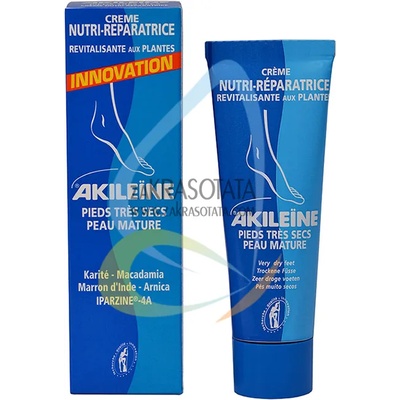 Akileine blue / АКИЛЕИН - синя серия Регенериращ крем за сухи, напукани пети и чувствителна кожа, akileine