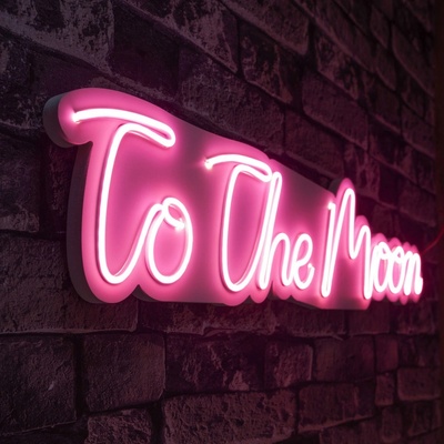 Wallexpert Dekorativní plastové LED osvětlení To the Moon - Pink, Růžová
