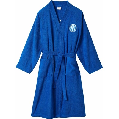 Blancheporte Unisex froté župan OM s kimono golierom modrá