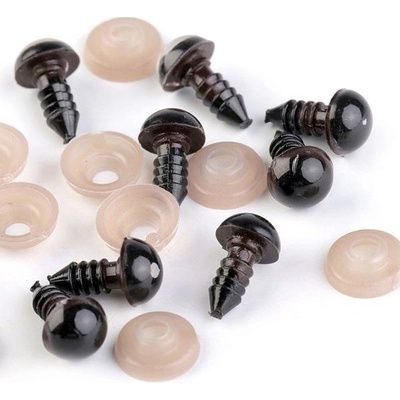 Bezpečnostní oči 12mm barevné hnědé (1pár)