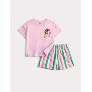 Marks & Spencer 2-частен комплект с мотив Moana от чист памук (2-8 години) Marks & Spencer розова Marks & Spencer | Rozov | Момичешки | 2-3 години