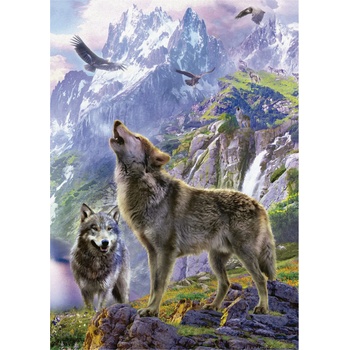 Educa - Puzzle Krasny: Wolves In The Rocks - 500 piese