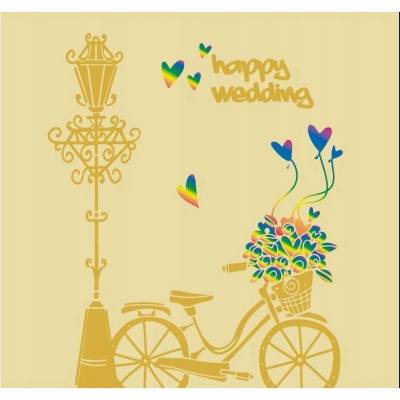 Štvorcová kartička MN-19012434 Svadba bicykel / Fresh