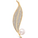 JwL Luxury Pearls perlová brošňa lístoček 2v1 JL0700