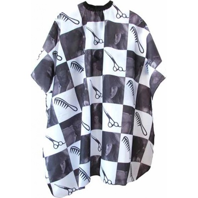 DUKO-EXIM 580B Kadeřnický střihací plášť černo-bílý zapínání na háčky