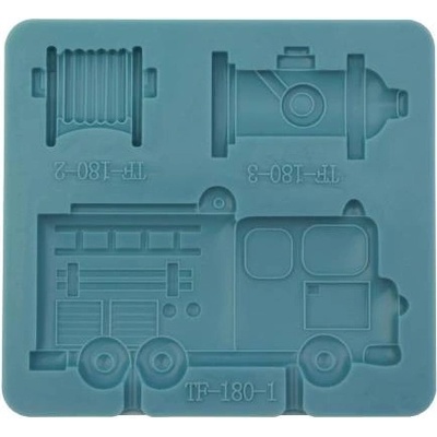 Cakesicq Silikonová formička hasičké auto a hydrant 10x9,5cm