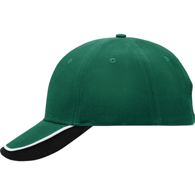 Myrtle Beach MB 49 tříbarevný kšilt COT03004994599-dark green/ Zelená/bílá/černá
