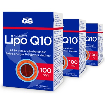 GS Koenzým Lipo Q10 100 mg 3× 60 kapsúl
