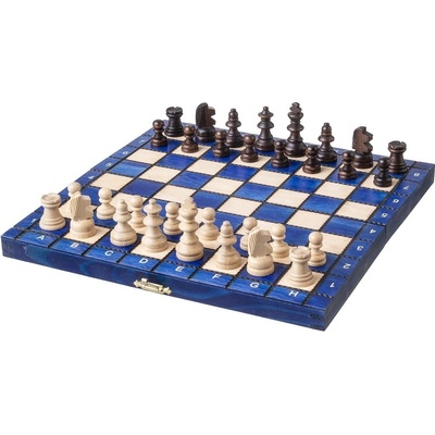 Drevený šach Classic modrá