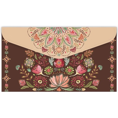 ARGUS Plastová obálka s drukem DL Floral scape, tmavě hnědá 16410389