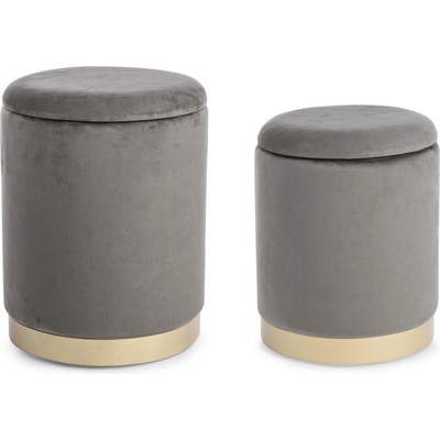 Bizzotto Polina СИВ КОМПЛЕКТ 2 ПУФА (0720321)