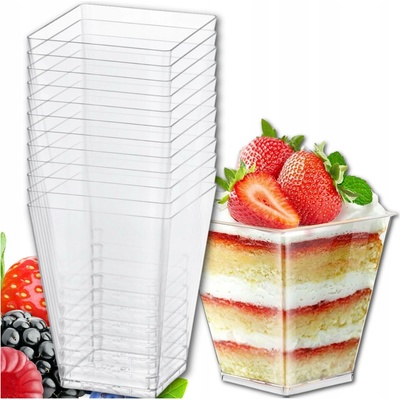 Plastový kelímek na dezerty a monoporce Charme 120 ml, transparentní tyrkys – | ALCAS, 257 7