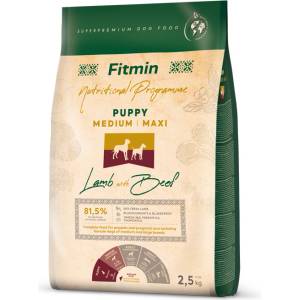 Dibaq Fitmin Medium Maxi Lamb with Beef храна за кученца 2, 5 kg