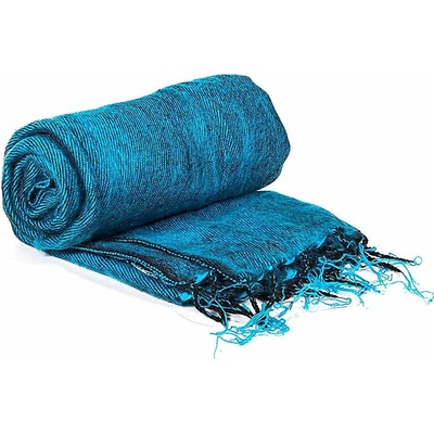 Mani Bhadra Meditační pašmína Tyrkysová 200x80