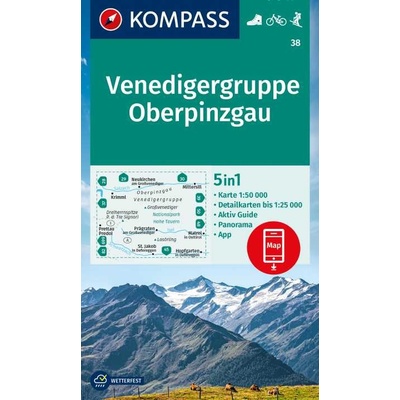KOMPASS Wanderkarte 38 Venedigergruppe, Oberpinzgau 1:50.000