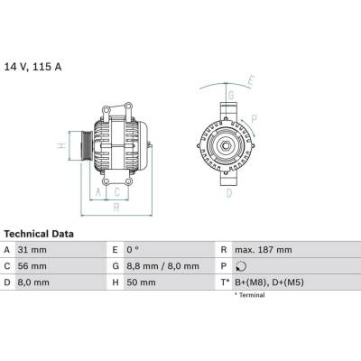 Generátor BOSCH 0 986 043 660