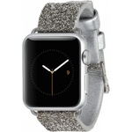 Case-Mate Луксозна кожена (естествена кожа) каишка за Apple Watch 44, 45, 46, Ultra, Ultra 2, Ultra 3 49 мм - Casemate Brilliance Leather Strap (сребрист) (CM033479)