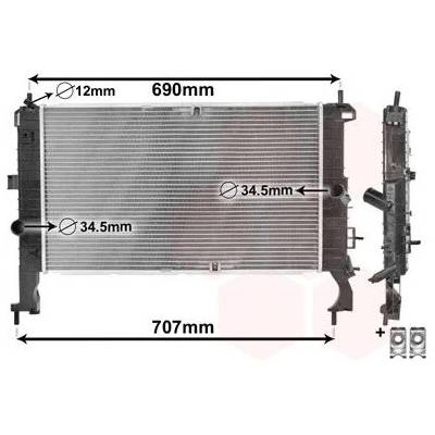 Chladič, chlazení motoru VAN WEZEL 37002346