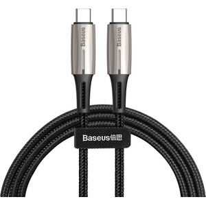 Baseus Кабел Baseus Water Drop USB-C to USB-C Cable (CATSD-J01), от USB C(м) към USB C(м), 1m, 60W, черен (CATSD-J01 / 55093)