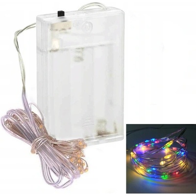 Dampod LED svetelná reťaz drôt 30 LED na batérie 4,5 V 1,2 W vnutorný multicolor
