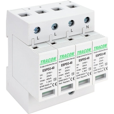 Tracon Zvodič prepätia AC typ T2 40kA 4P ESPD2-40-4P
