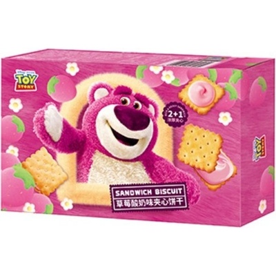 Binqi & Disney Lotso Strawberry Yogurt Sandwich Biscuits 150 g