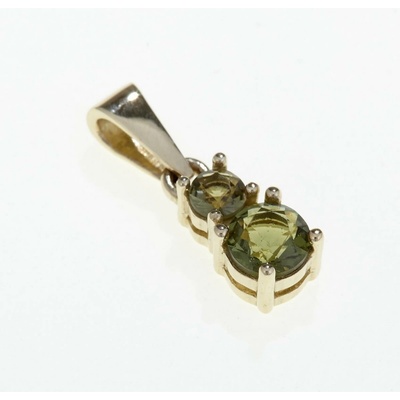 My Moldavite Zlatý přívěsek s vltavíny 1018