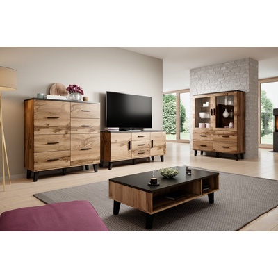 Cama meble Холна гарнитура Cama LOTTA 2 (шкаф 150 2D3DR + бюфет 110 2D4DR + витрина 120 + холна маса 110) (LOTTA2 WOT)