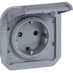 Legrand Контакт шуко 16А с детска защита и винт. клеми механизъм цвят Сив IP55 Plexo New - 069571L (069571L)