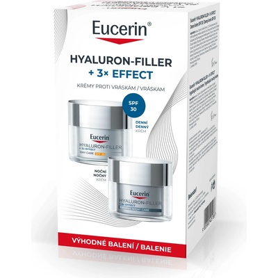 Eucerin Hyaluron Filler + 3x Effect denný krém SPF 30 50 ml + vyplňujúci nočný krém 50 ml