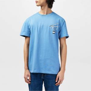 Tommy Jeans Тениска Tommy Jeans Men's TJM Sign City Regular Fit T-Shirt - Colarado Blue